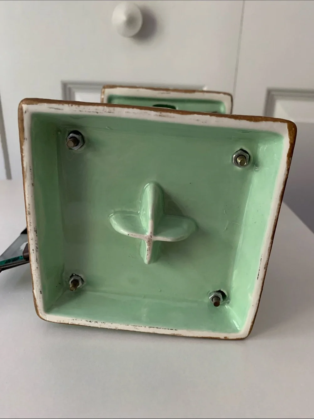Mint Green Ceramic Bird Lantern - Decorative Home Accent
